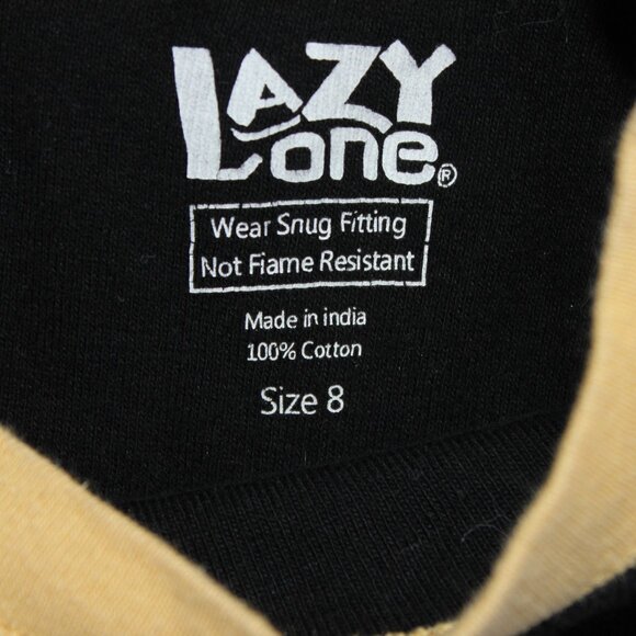 Lazy One Boys Black Gold Bat-Moose Long Sleeve Pajama Top SIZE 8 - Picture 6 of 8